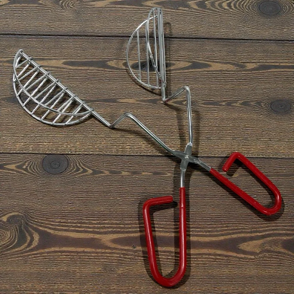 Taco Shell Maker Press Tortilla Fryer Tongs Kitchen Plated Steel 13